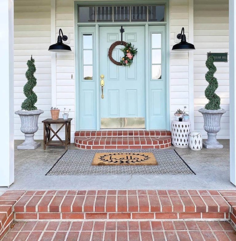 Blue Door Black Wall Mounted Cropped