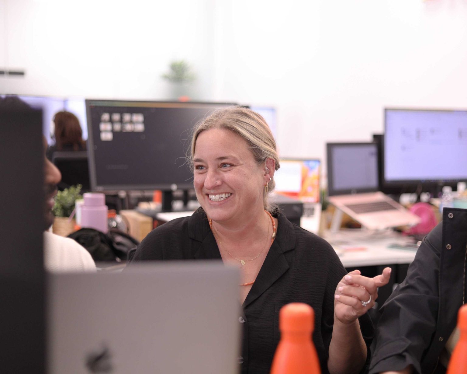 Candid Image Of A Person Smiling