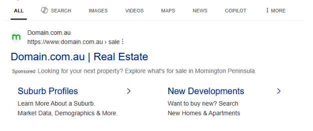 Screenshot Of Bing Ad On Bing Search