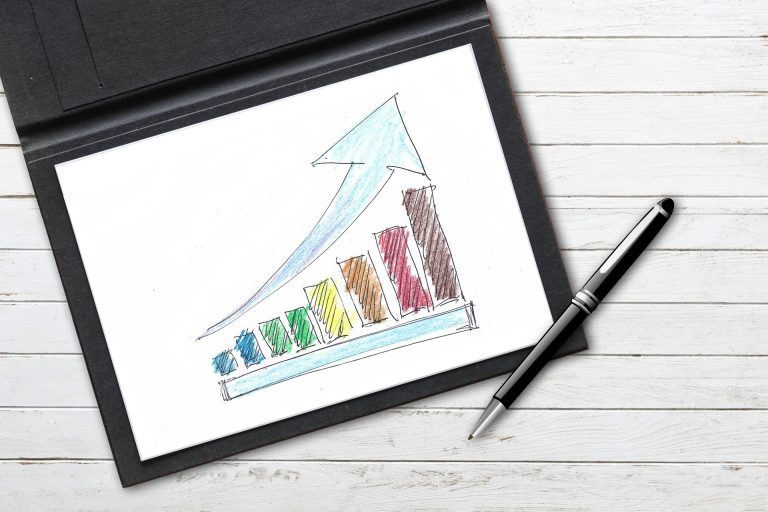 Business Growth Shown By Sketch