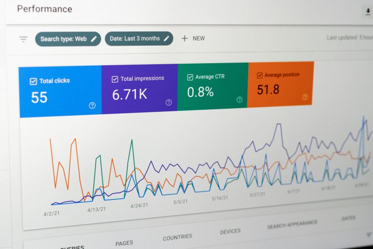 Close Up Of Google Search Console Performance